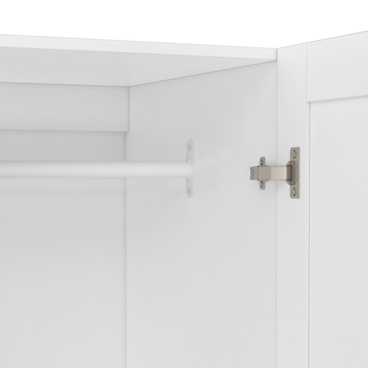 Weißer Schrank 4 Türen Kleiderschrank 2 Schubladen 160cm - VITO | ID Market