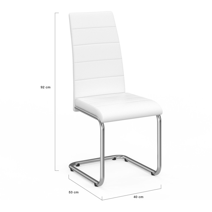 Lot de 4 chaises MIA blanches pour salle à manger