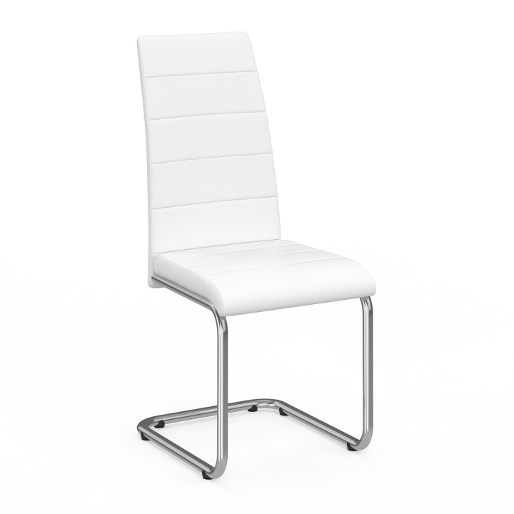 Set 4 goedkope, witte stoelen voor de eetkamer - MIA | ID Market