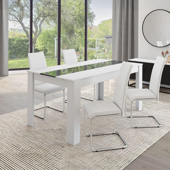 Lot de 4 chaises MIA blanches pour salle à manger