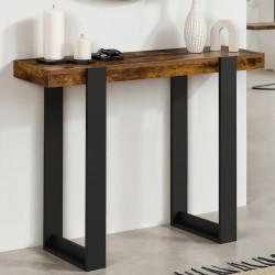 Consolle con legno effetto invecchiato e piano nero - PHOENIX | ID Market