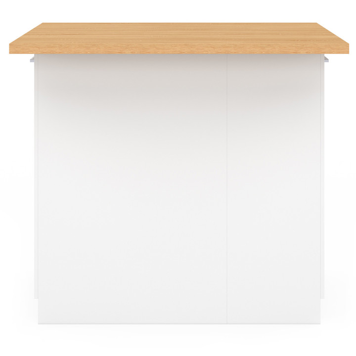 Günstige Mittelinsel für die Küche 100 cm weiß und Buche-Nachbildung - IVO | ID Market