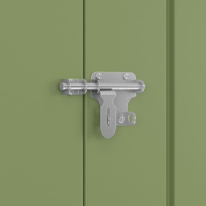 Caseta metálica de jardín, verde oliva, con cerradura, multialmacén para bicicletas, herramientas, cubos, etc