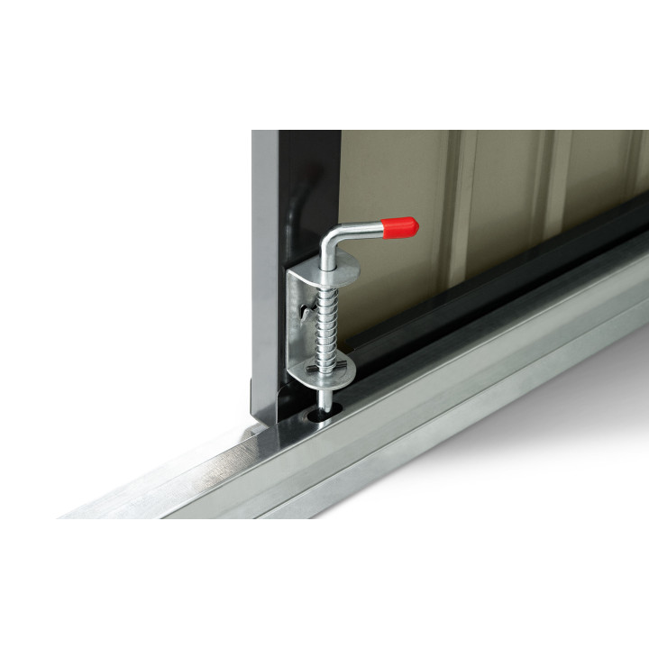 Gartenhaus aus Metall in Holzoptik, abschließbar, mit mehreren Aufbewahrungsmöglichkeiten für Fahrräder, Werkzeuge und Mülltonne