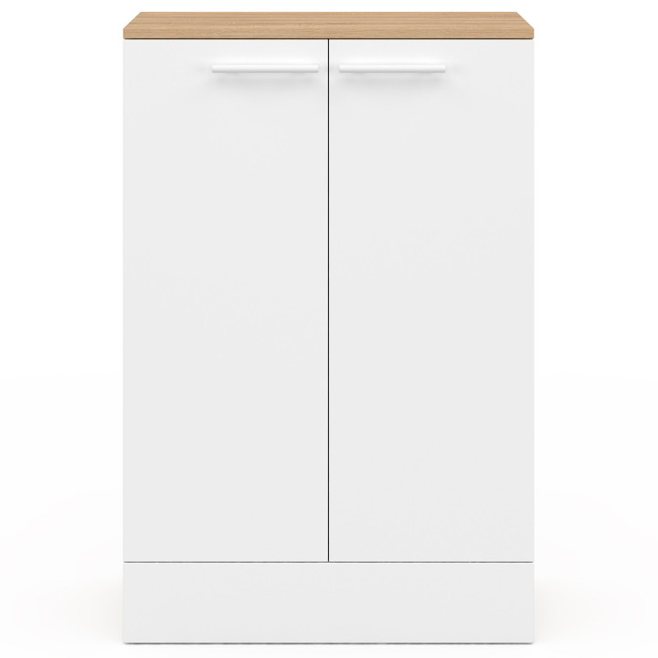 Buffet bas de cuisine ALTO H.90 cm avec rangements blanc et bois