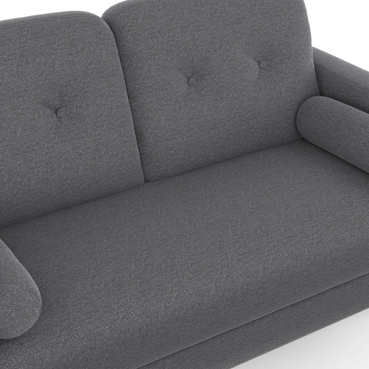 Skandinavisches gerades 2-Sitzer-Sofa CLAIRE in anthrazitgrauem Stoff