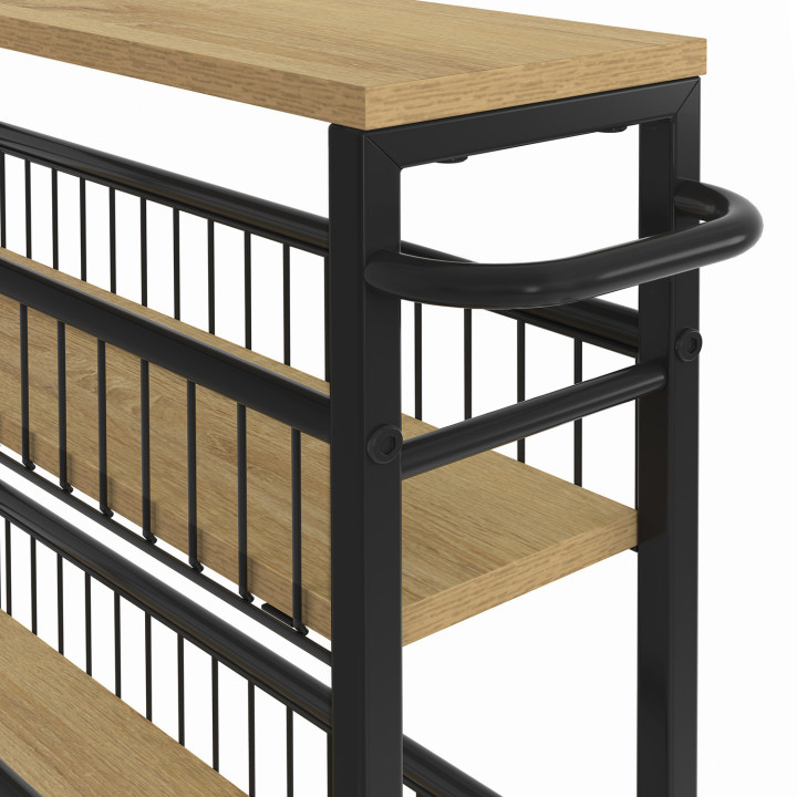 Desserte de cuisine gains de place DETROIT 4 niveaux sur roulettes design industriel