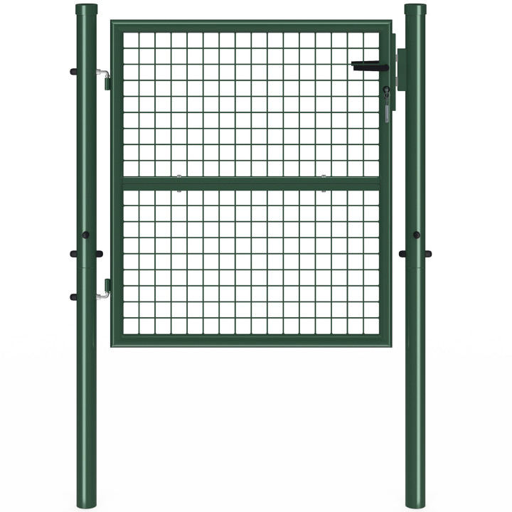 Gartentor 105 x 100 cm aus Stahl mit Schloss und Griff grün | IdMarket