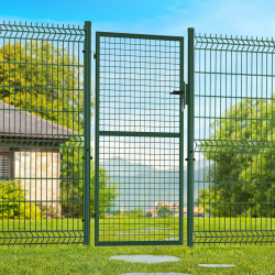 105 x 175 cm stalen tuinpoort met slot en groene handgreep | IdMarket