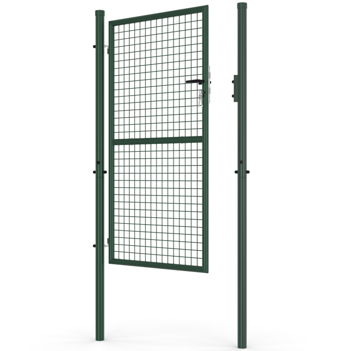 Gartentor 105 x 175 cm aus Stahl mit Schloss und Griff grün | IdMarket