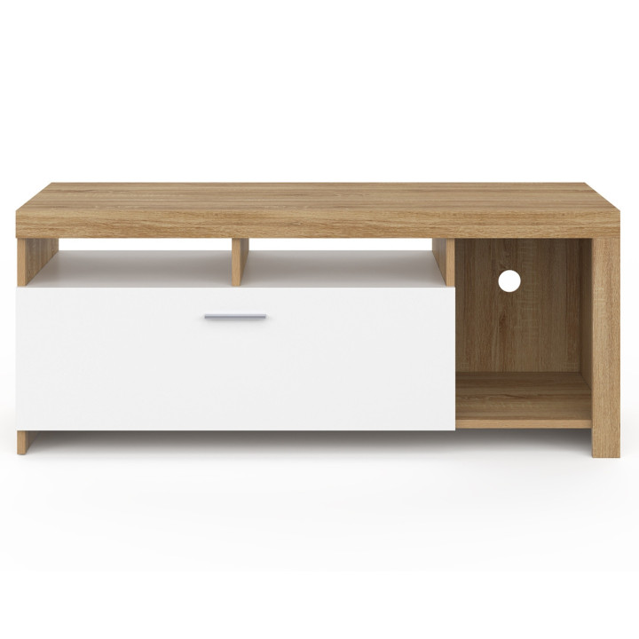 Soporte de TV de madera barato con armario blanco - MALO | ID Market