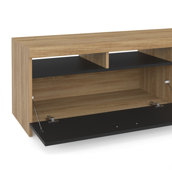 Porta TV economico in legno con armadio nero - MALO | ID Market
