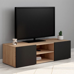 113 cm modern zwart en houten TV-meubel - ELI | ID Market