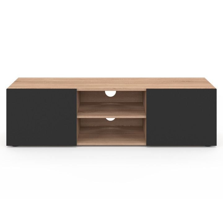 113 cm modern zwart en houten TV-meubel - ELI | ID Market