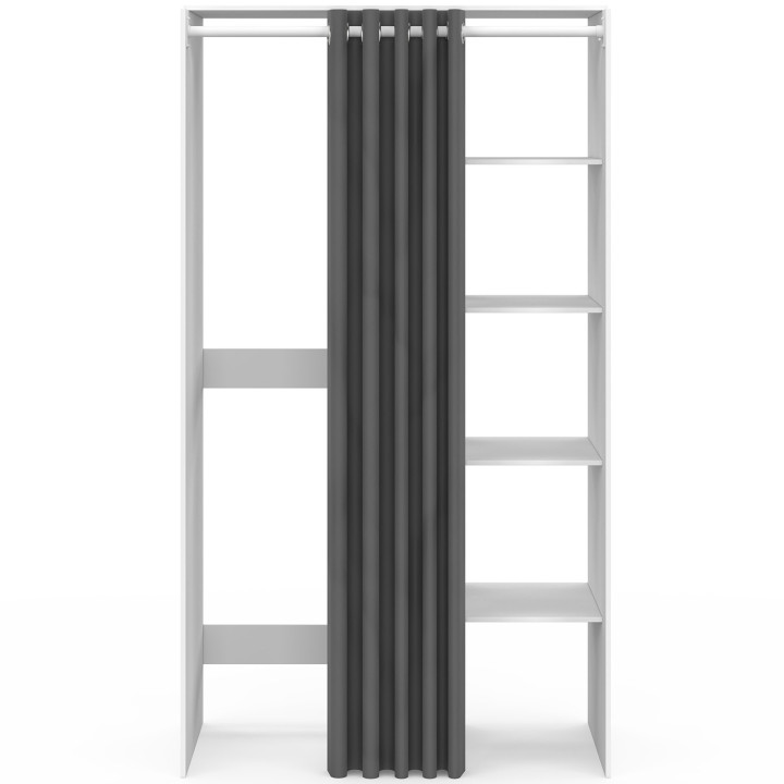 Armario para lavadora doble WALLIS blanco con cortina corredera