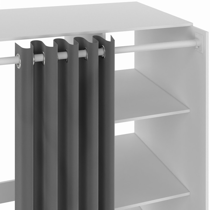 Armario para lavadora doble WALLIS blanco con cortina corredera