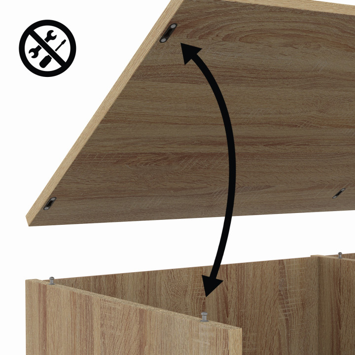 Soporte de TV EASY de 140 cm, montaje sin herramientas, 2 puertas correderas reversibles, efecto madera y negro