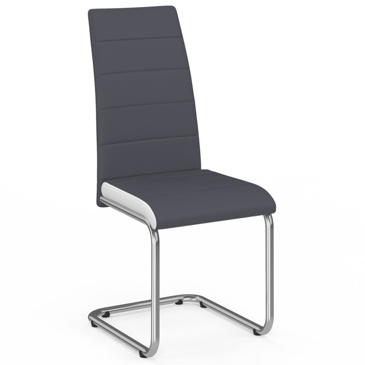 Lot de 4 chaises MIA grises liseré blanc pour salle à manger