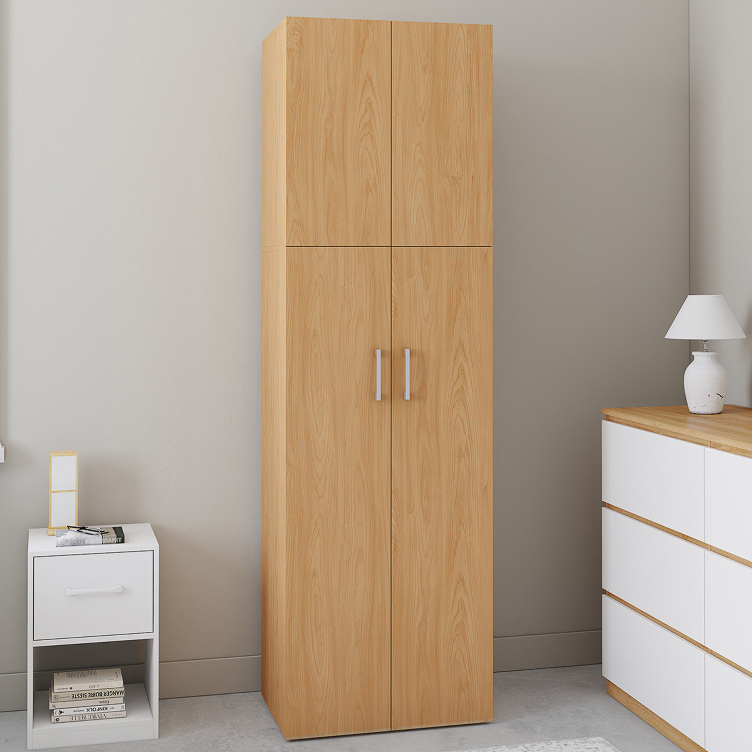Armoire 2 Portes Juliana Bois Penderie 50 Cm Avec &Eacute;tag&egrave;re