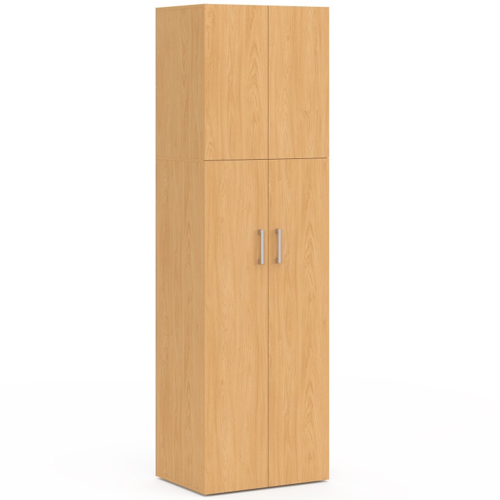 Armoire 2 portes JULIANA façon hêtre penderie 50 cm avec étagère