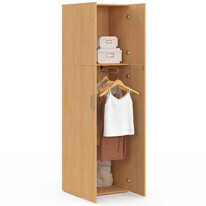 Schrank 2 Türen JULIANA Holz Kleiderschrank 50 cm mit Regal