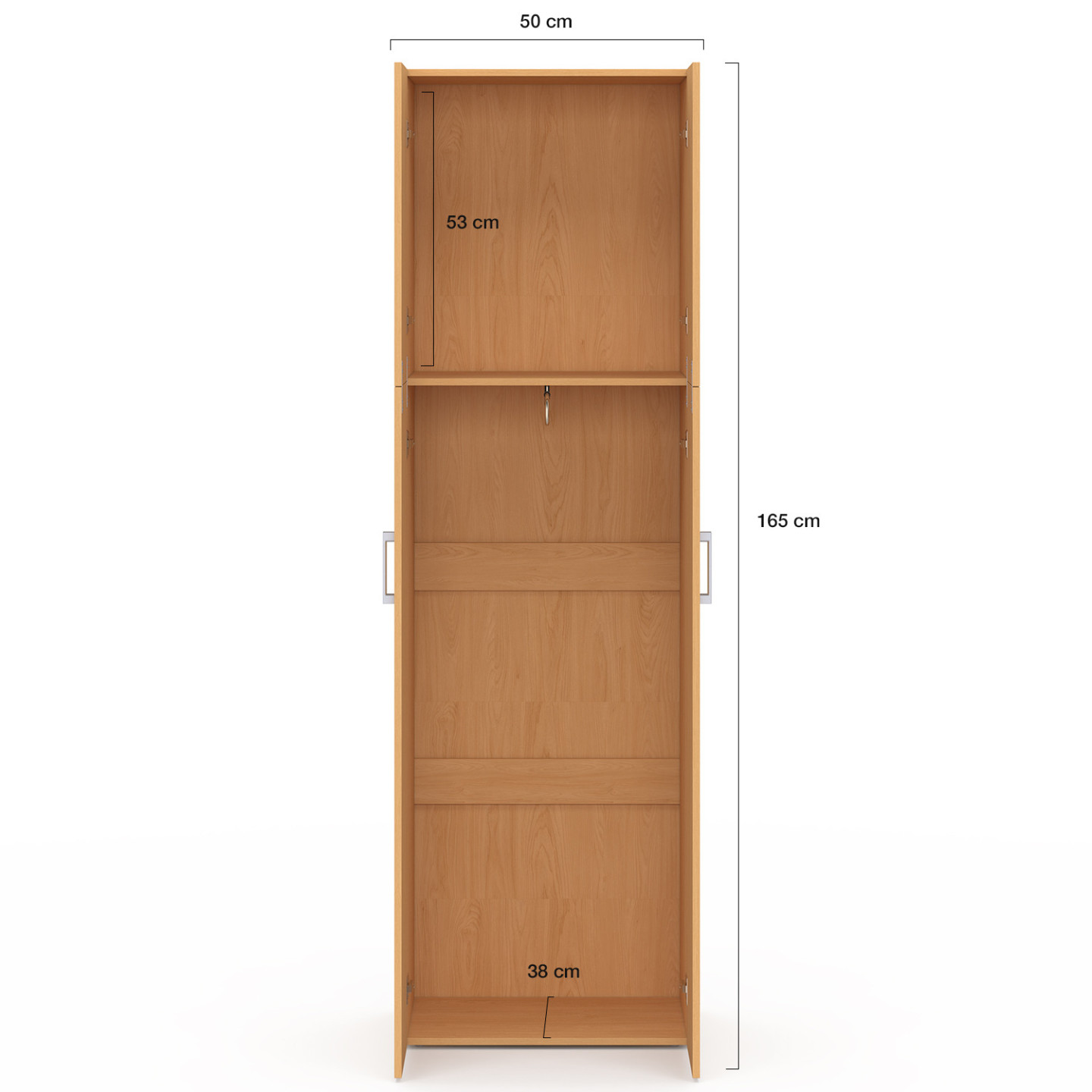 2-türiger Schrank aus Holz Kleiderschrank 50 cm mit Regal