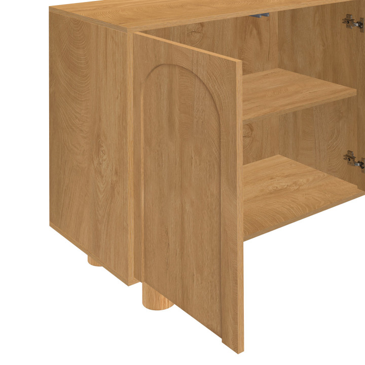 Credenza a 4 ante ARCHIE 160 cm con design ad arco in legno di rovere