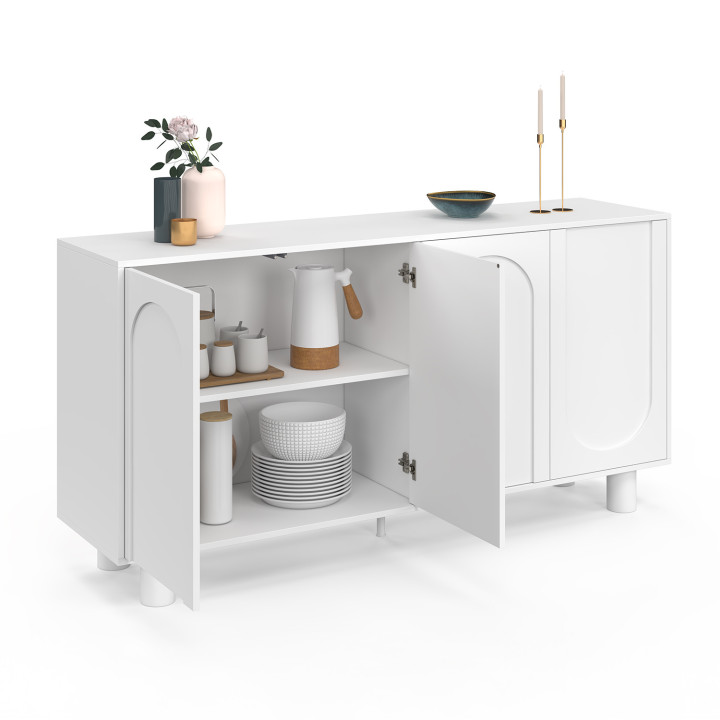 ARCHIE 160 cm 4-deurs wit arche design dressoir