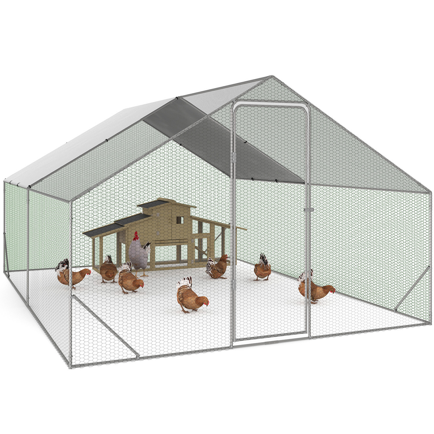 Parc à poule grillagé