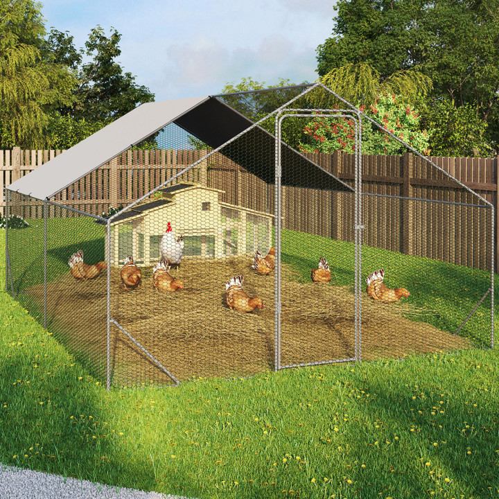 Enclos poulailler 12 m² parc grillagé 4x3 M acier galvanisé
