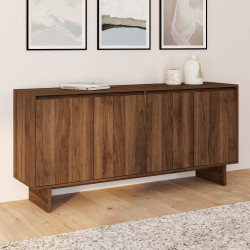 Buffet 160 cm CAPUCINE 4 portes façon noyer design arrondi