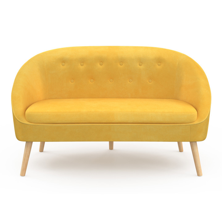 Sofá-cama barato de terciopelo amarillo - SONIA | ID Market