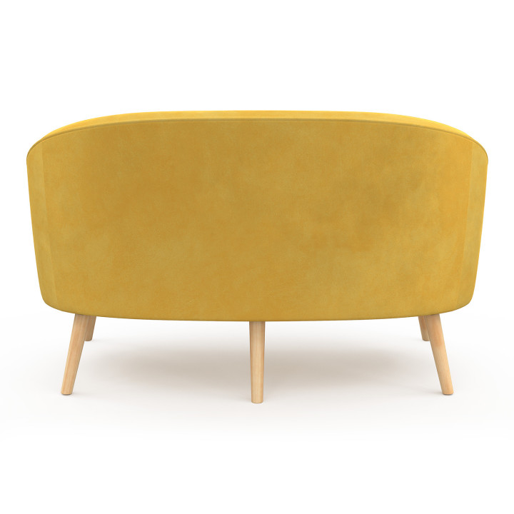 Sofá-cama barato de terciopelo amarillo - SONIA | ID Market