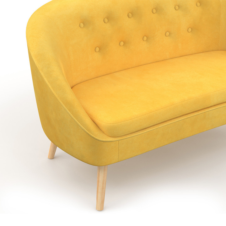 Sofá-cama barato de terciopelo amarillo - SONIA | ID Market