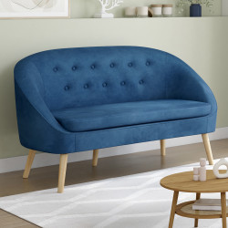 Goedkope blauwe velvet sofa | ID Market