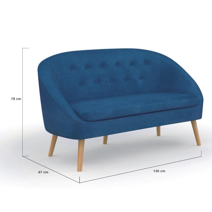 Goedkope blauwe velvet sofa | ID Market