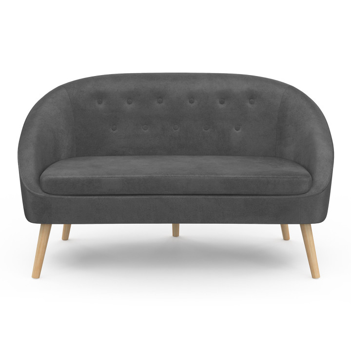 Canapé banquette en velours SONIA gris