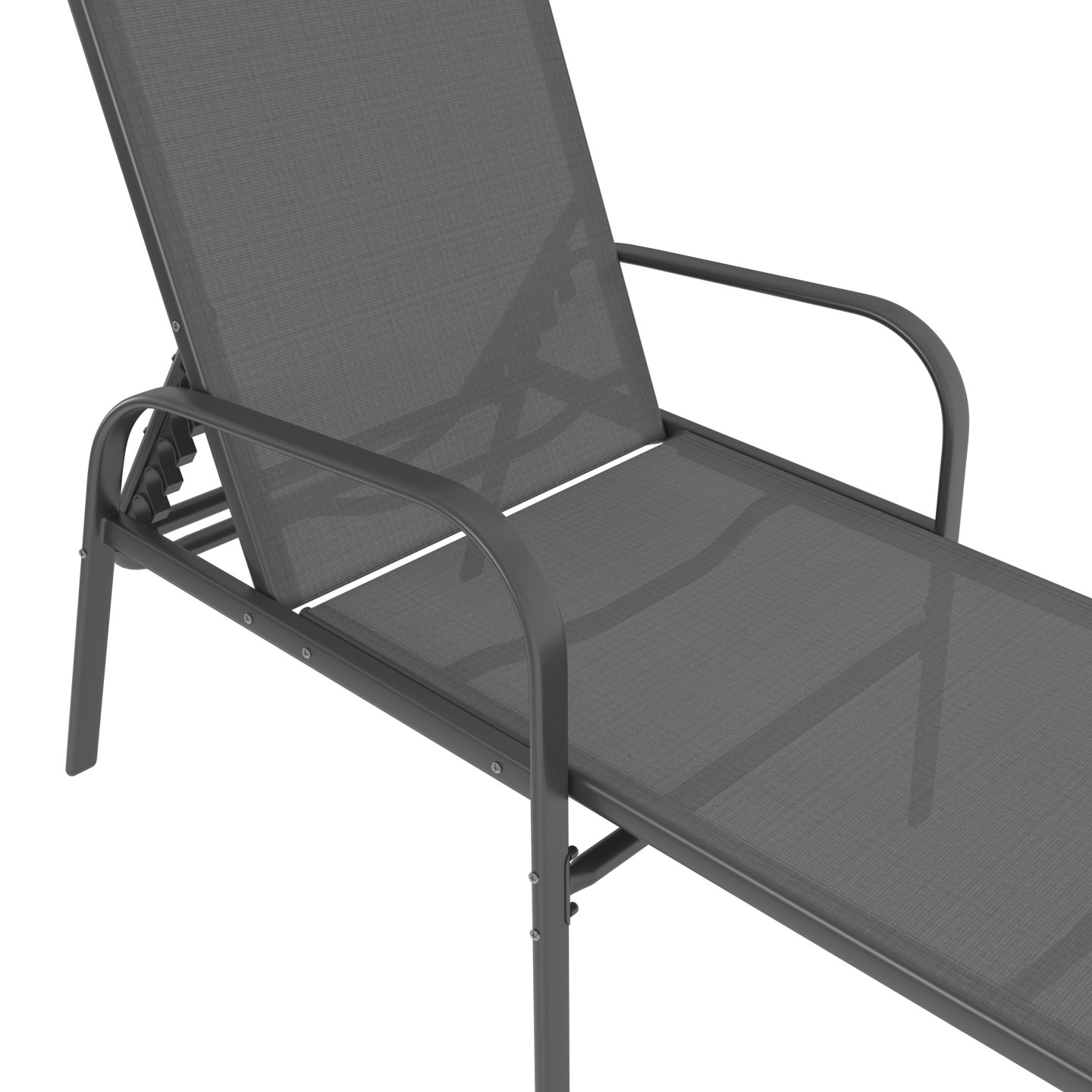 Lot de 2 transats de jardin inclinables fidji en acier et toile terracotta