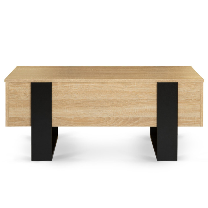 Mesa de centro elevable en madera y negro - PHOENIX | ID Market