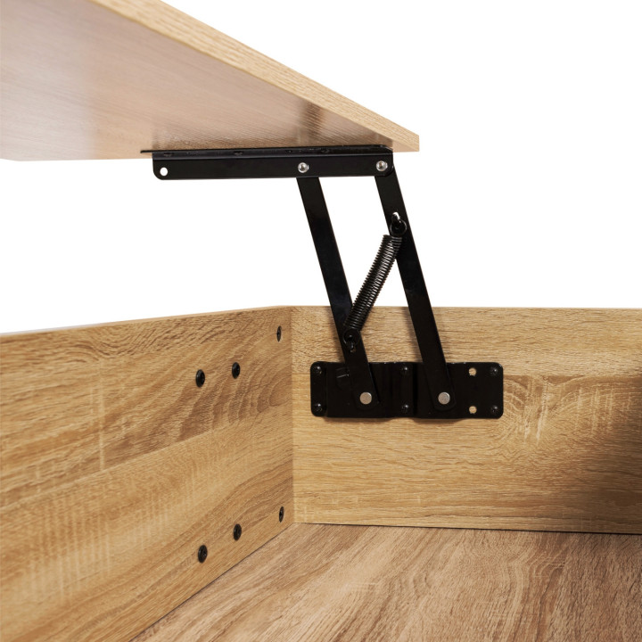 Verstelbare salontafel, wit en hout - PHOENIX | ID Market