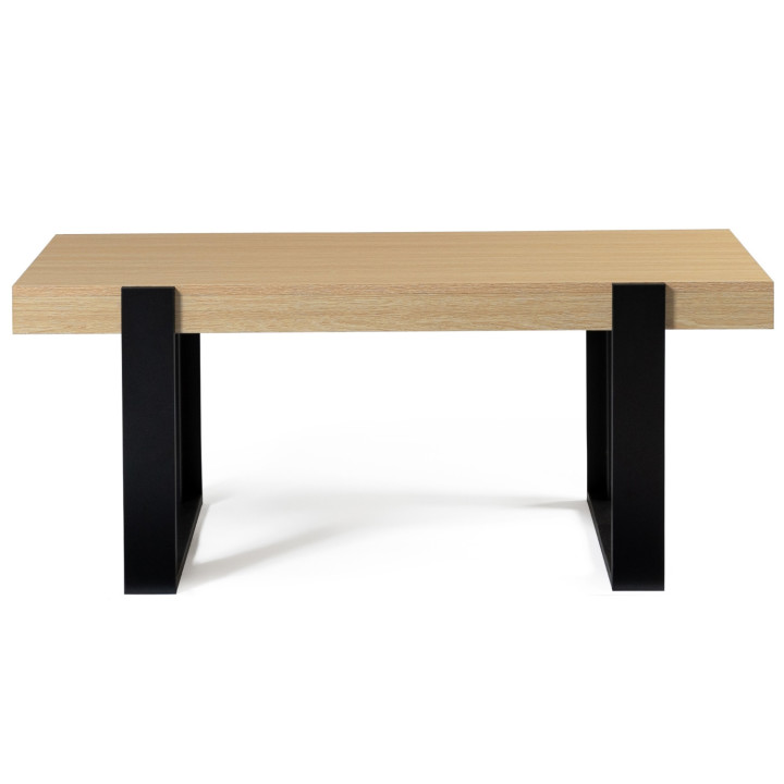 Table basse rectangulaire PHOENIX bois et noir