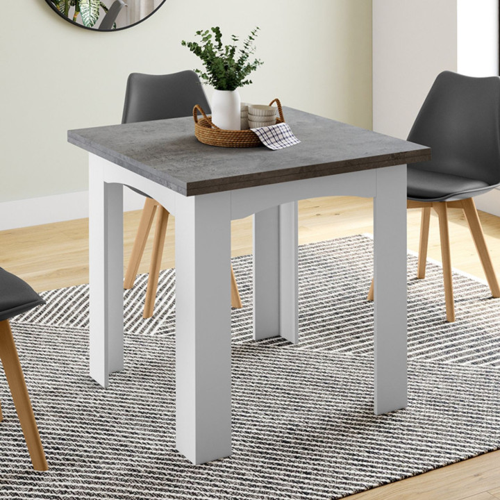 Mesa de comedor de hormigón encerado extensible barata para 4 a 8 personas | ID Market