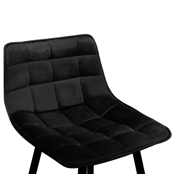 2er-Set Barhocker aus schwarzem Samt - MADY | IDMarket