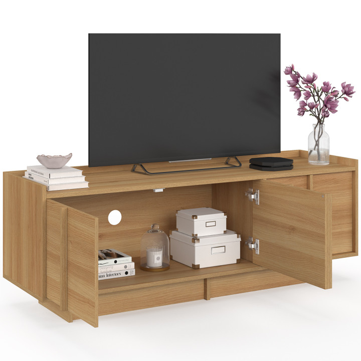 140 cm ROSIE 3-deurs TV-meubel in minimalistisch beuken design