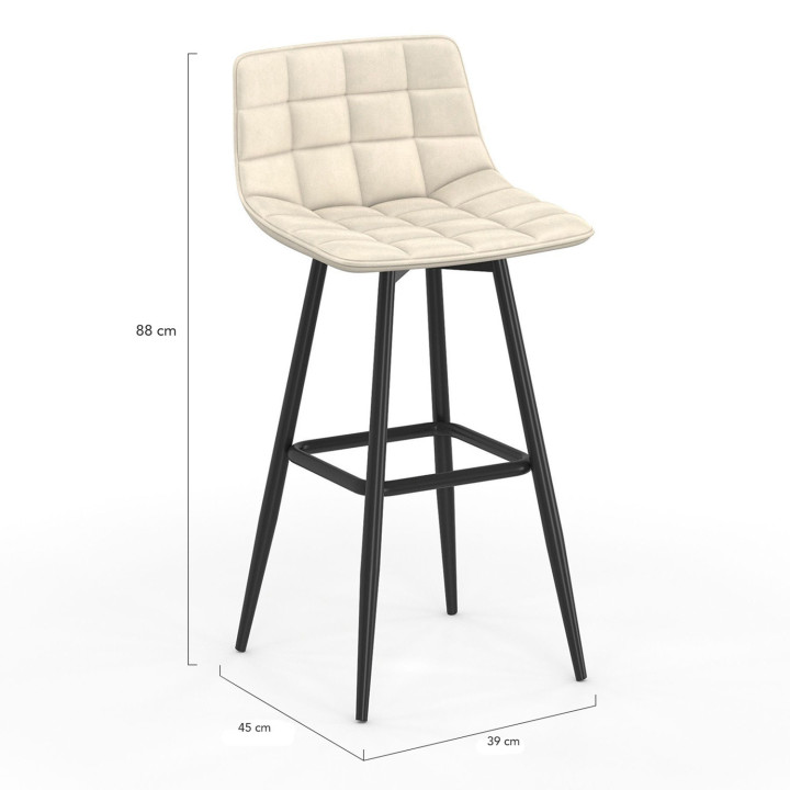 Moderne beige Barhocker - 4er Set - MADY | ID Market