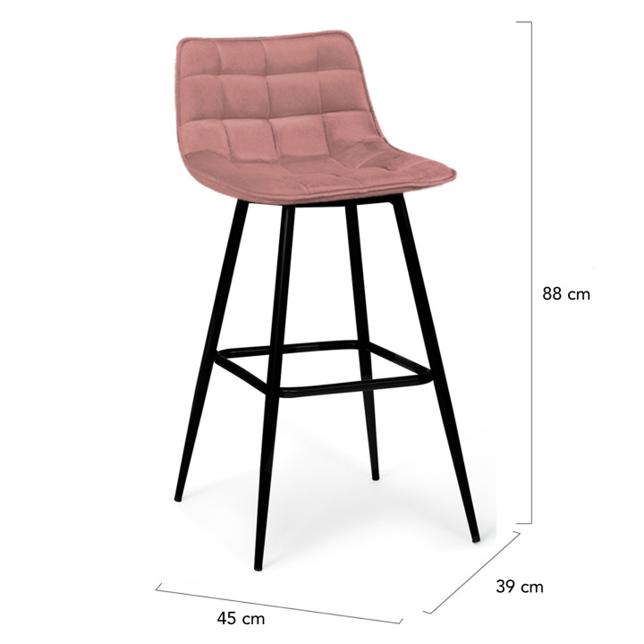 Set di 4 sgabelli da bar in velluto multicolore - MADY