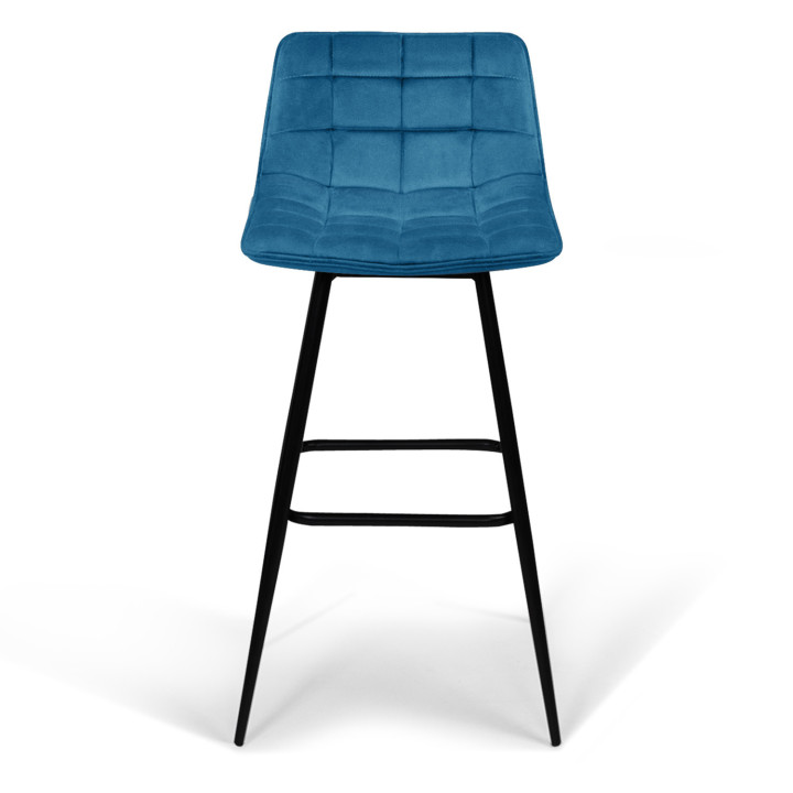 Set x4 groenblauwe velvet barkrukken - MADY | ID Market