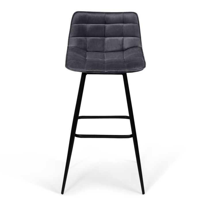 Barhocker aus dunkelgrauem Velours - 2er-Set - MADY | ID Market
