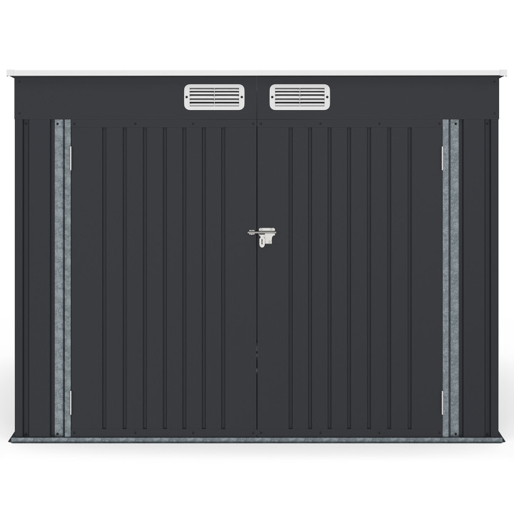 Abri à vélos en métal gris anthracite verrouillable avec kit d'ancrage pour 4 vélos