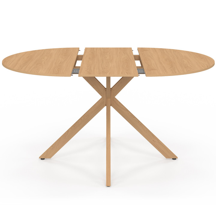 Ausziehbarer runder Esstisch ALIX 4-8 Personen Spinnenbein Holz Effekt Buche 110-150 cm